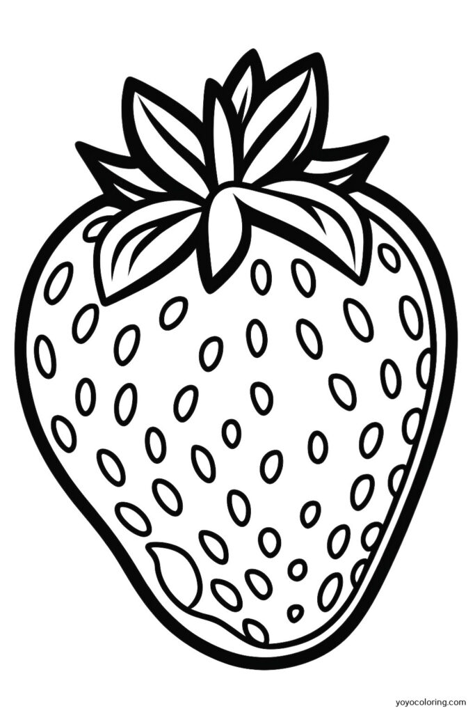 Strawberry Coloring Page 01