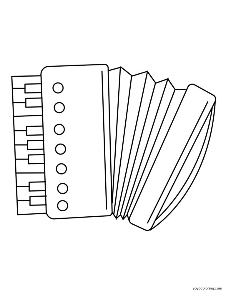 Accordion Coloring Pages ᗎ Coloring book – Coloring Template
