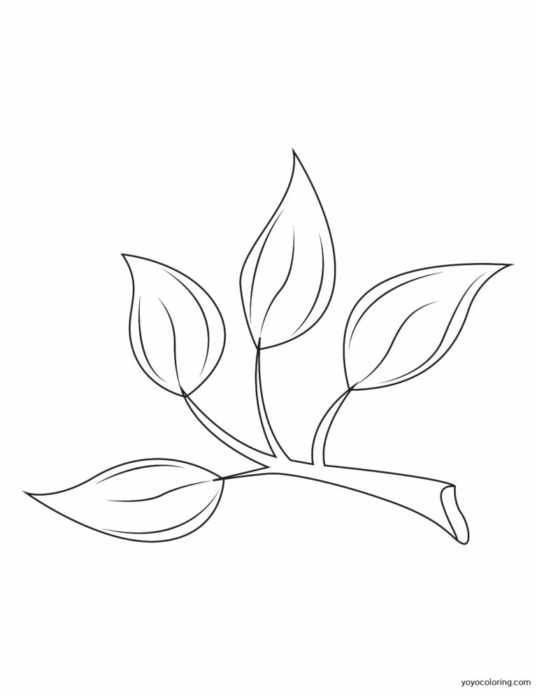 Branch Coloring Pages ᗎ Coloring book – Coloring Template
