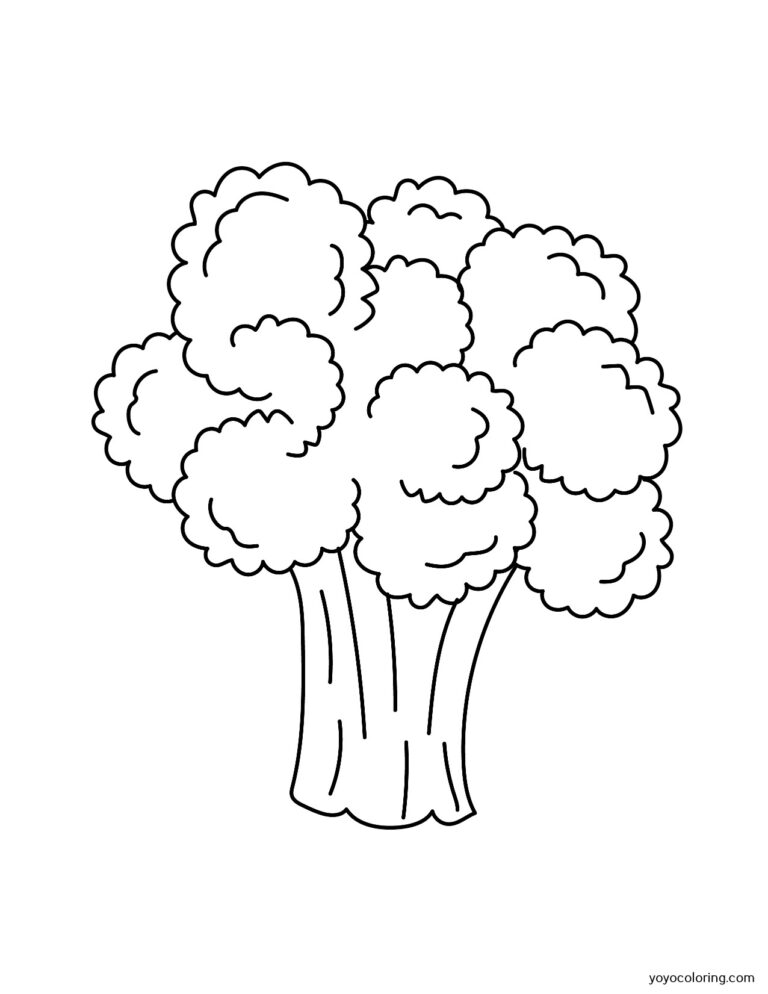 Broccoli Coloring Pages ᗎ Coloring book – Coloring Template