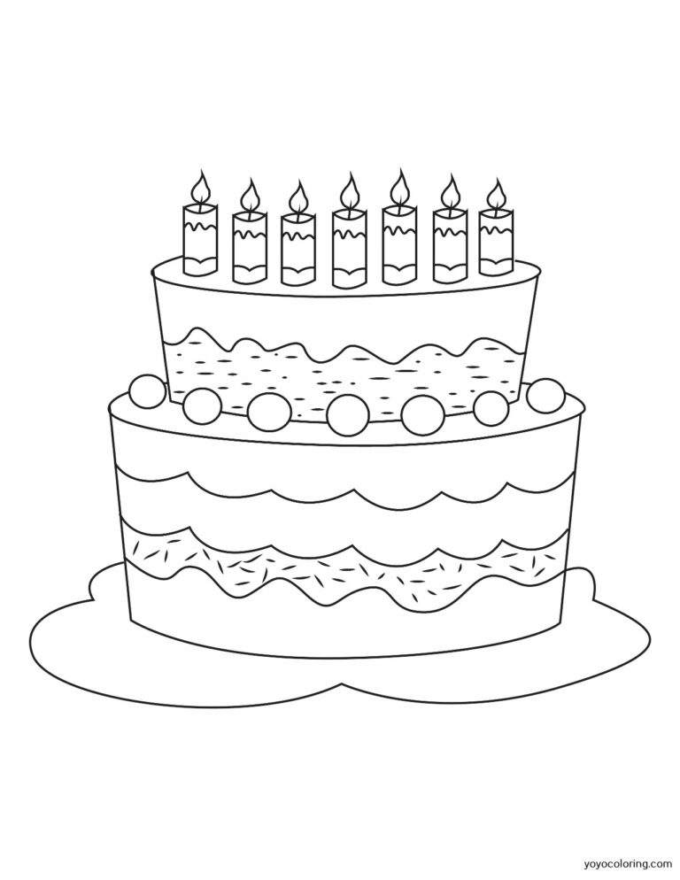 Cake Coloring Pages ᗎ Coloring book – Coloring Template