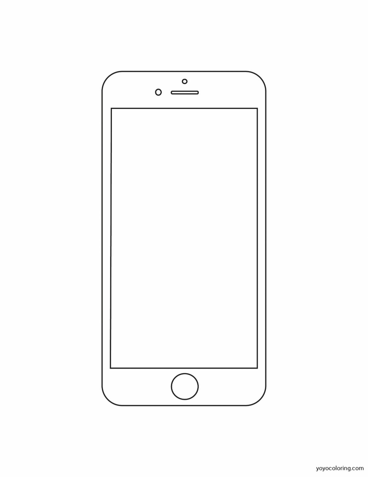 Páginas para colorear de teléfono celular ᗎ Plantilla de pintura imprimible