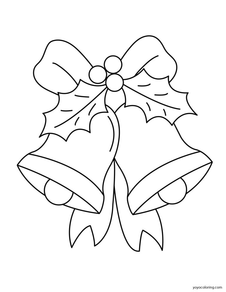 Christmas bell Coloring Pages ᗎ Coloring book – Coloring Template