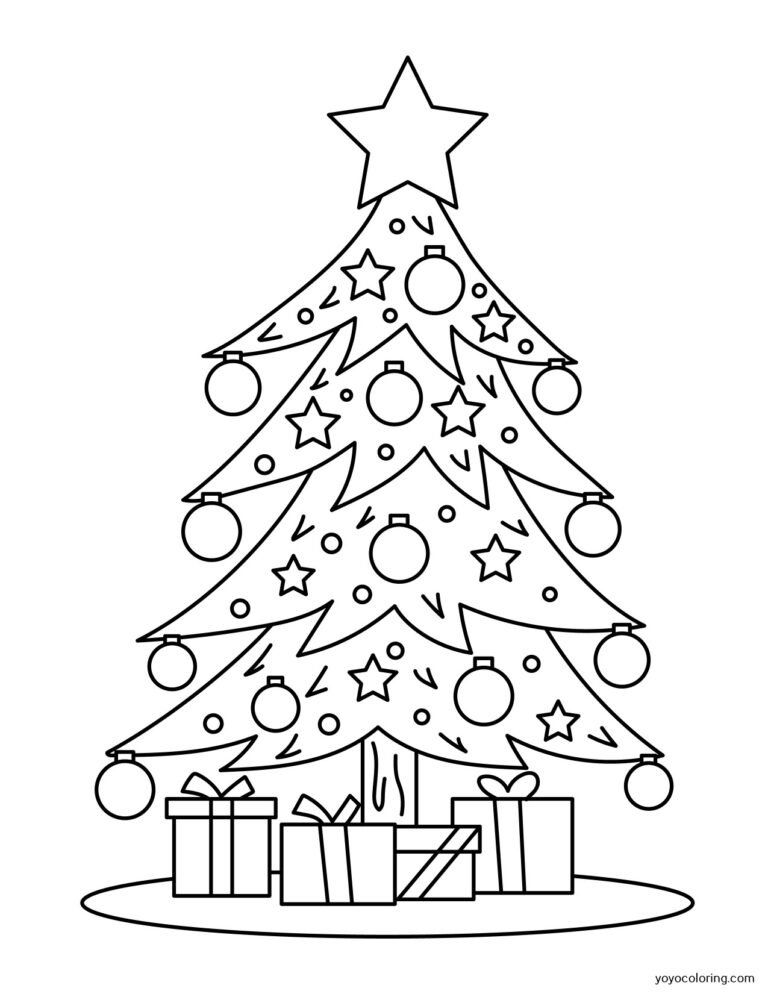 Christmas tree Coloring Pages ᗎ Coloring book – Coloring Template