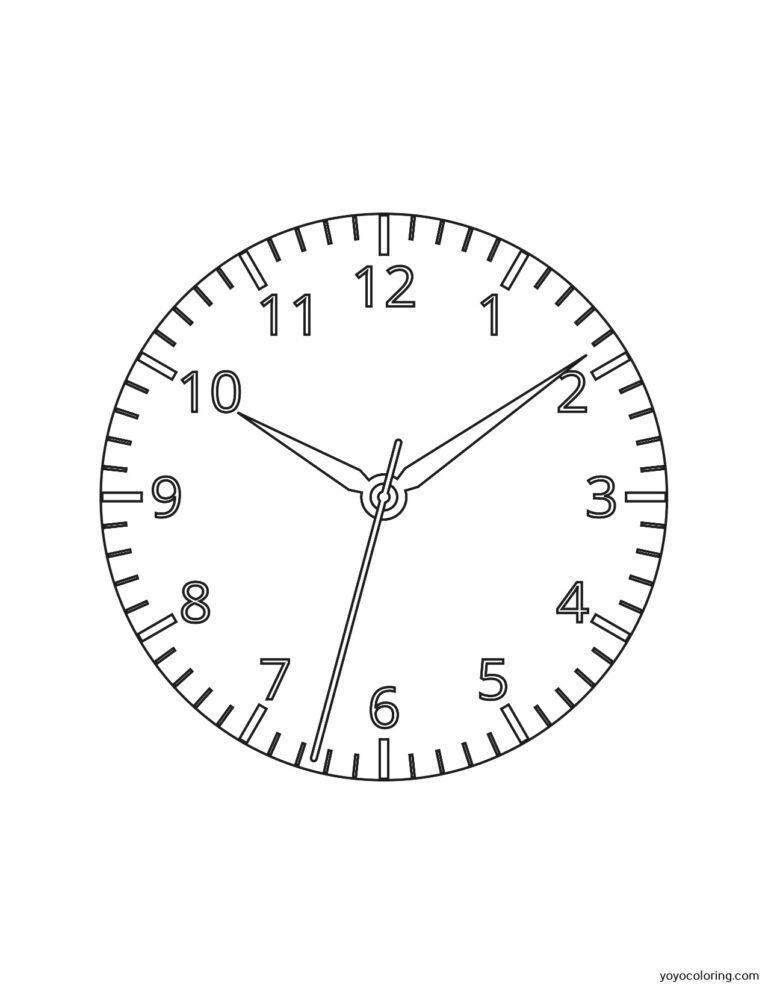 Clock Coloring Pages ᗎ Coloring book – Coloring Template