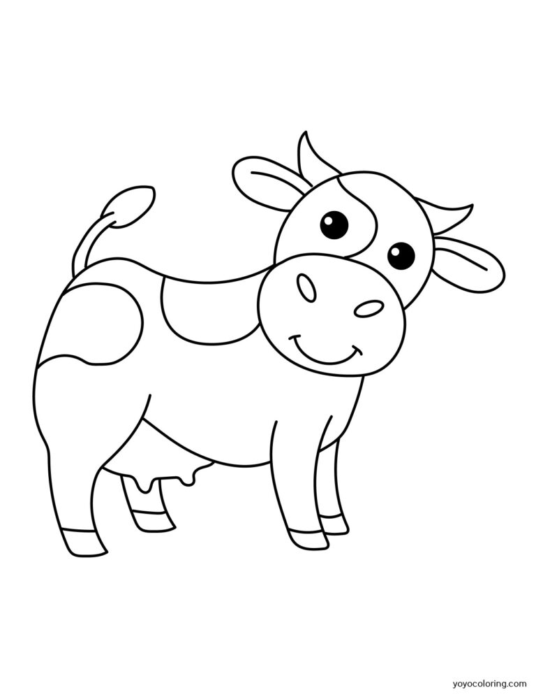 Cow Coloring Pages ᗎ Coloring book – Coloring Template