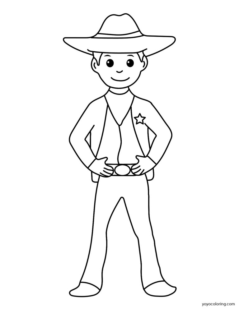 Cowboy Coloring Pages ᗎ Coloring book – Coloring Template