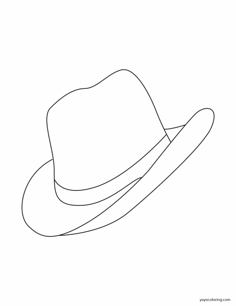 Sombrero de vaquero para colorear ᗎ Libro para colorear – Plantilla para colorear