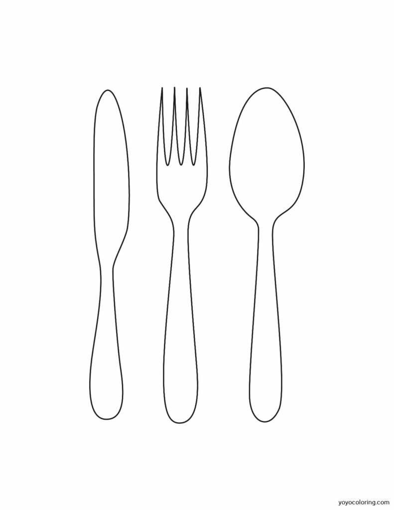 Cutlery Coloring Pages
