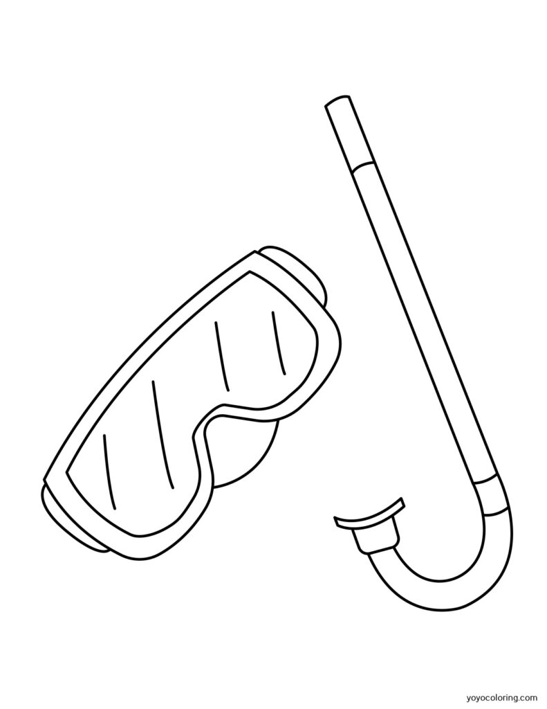 Diving Mask Coloring Pages