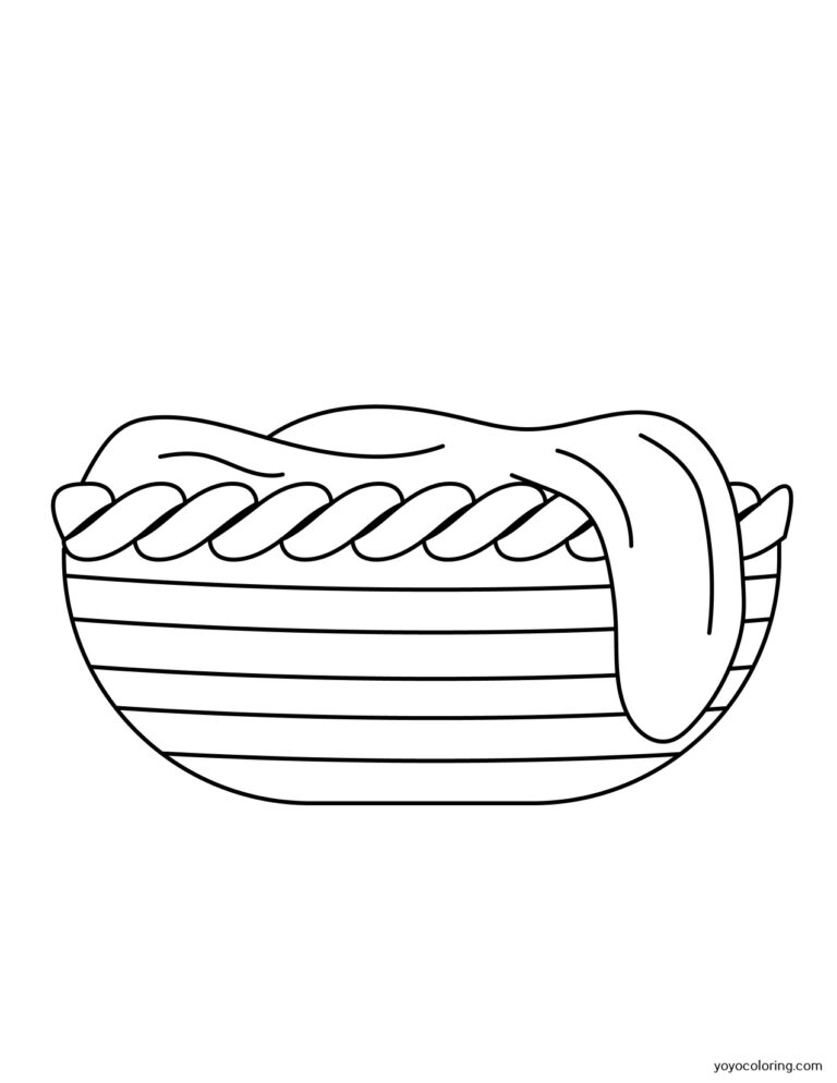 Dog basket Coloring Pages ᗎ Coloring book – Coloring Template