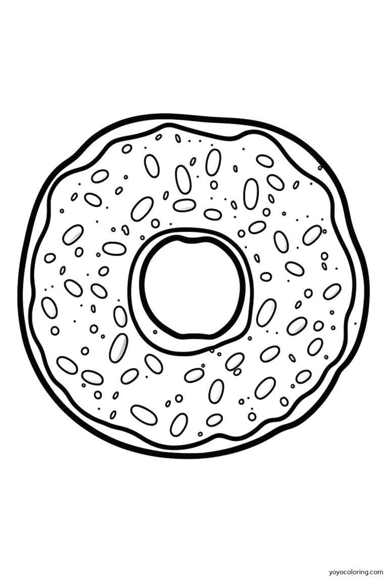 Donut Coloring Pages ᗎ Coloring book – Coloring Template