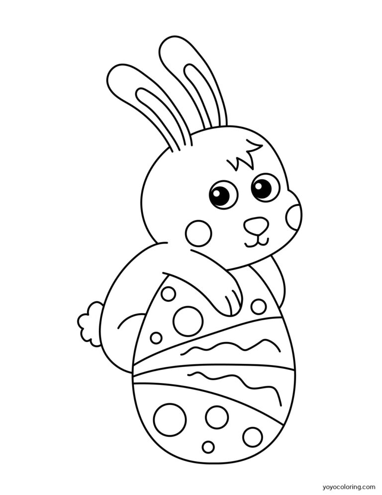 Conejo de Pascua para colorear ᗎ Libro para colorear – Plantilla para colorear