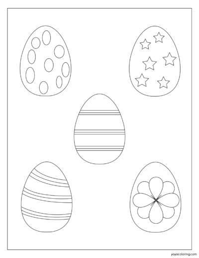 A coloring page of eggs.