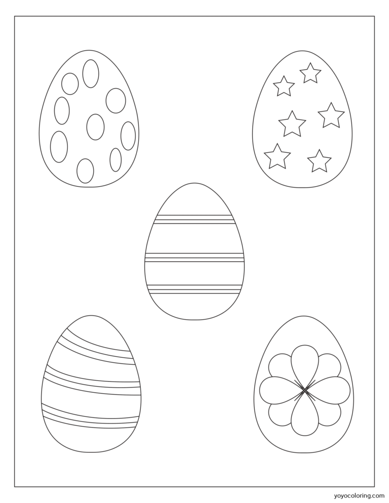 Easter eggs Coloring Pages ᗎ Coloring book – Coloring Template