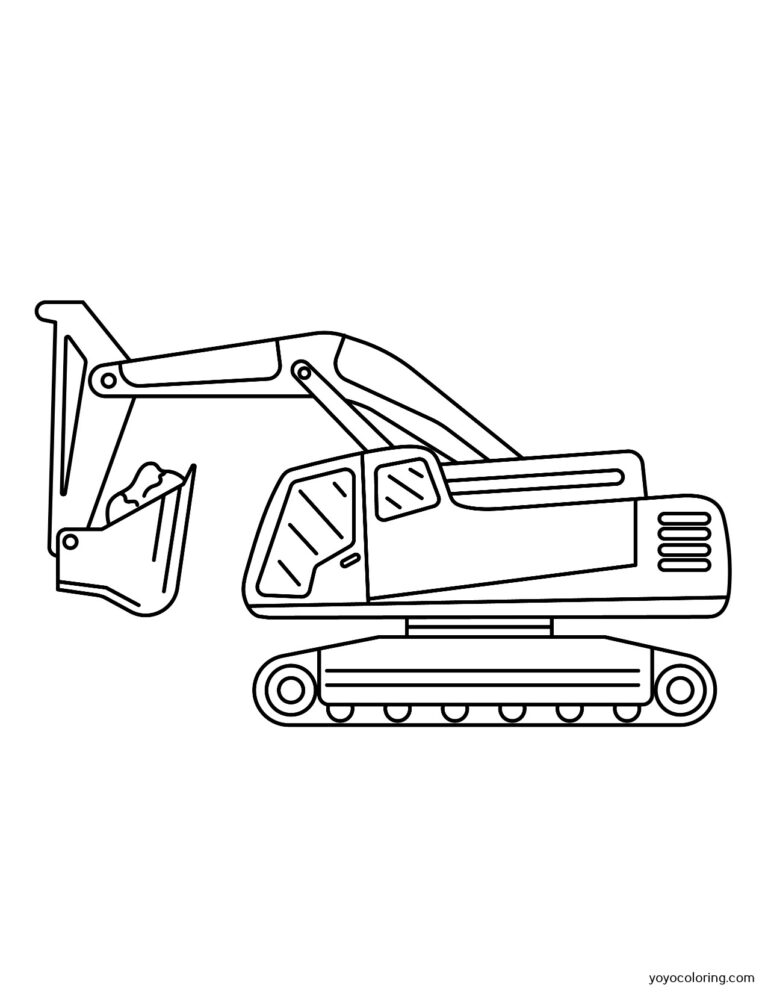 Excavator Coloring Pages ᗎ Coloring book – Coloring Template