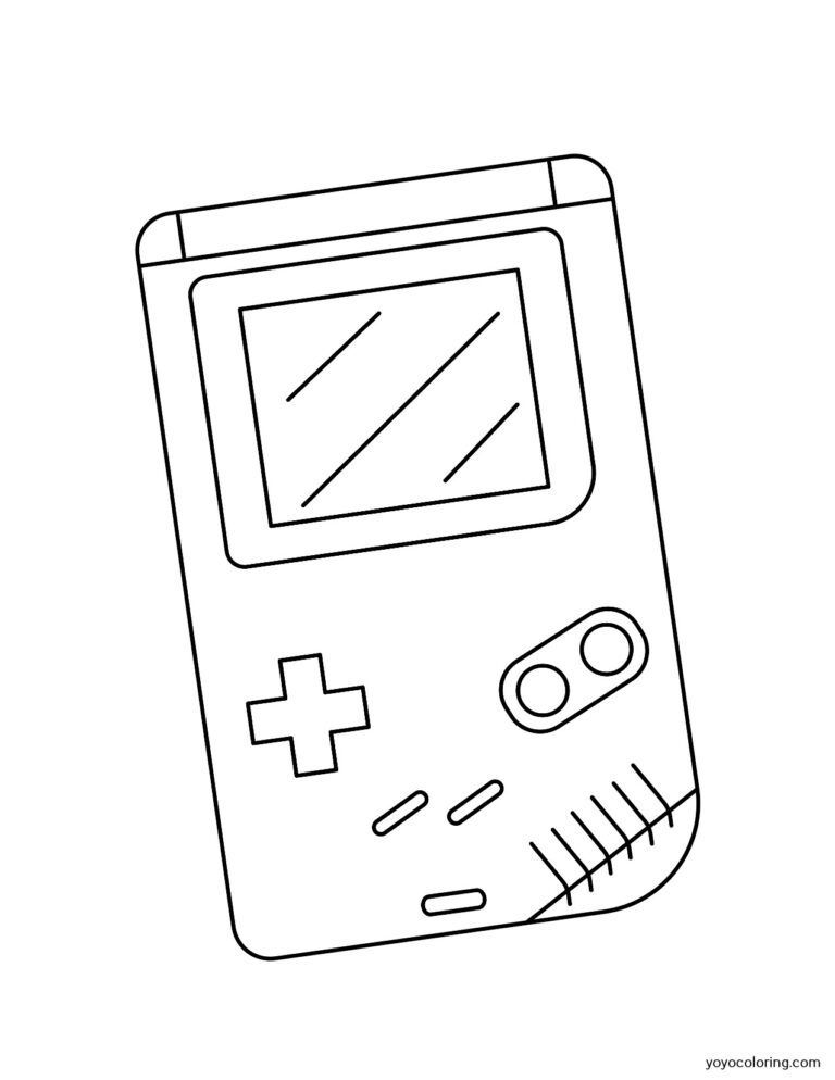 Gameboy Coloring Pages ᗎ Coloring book – Coloring Template