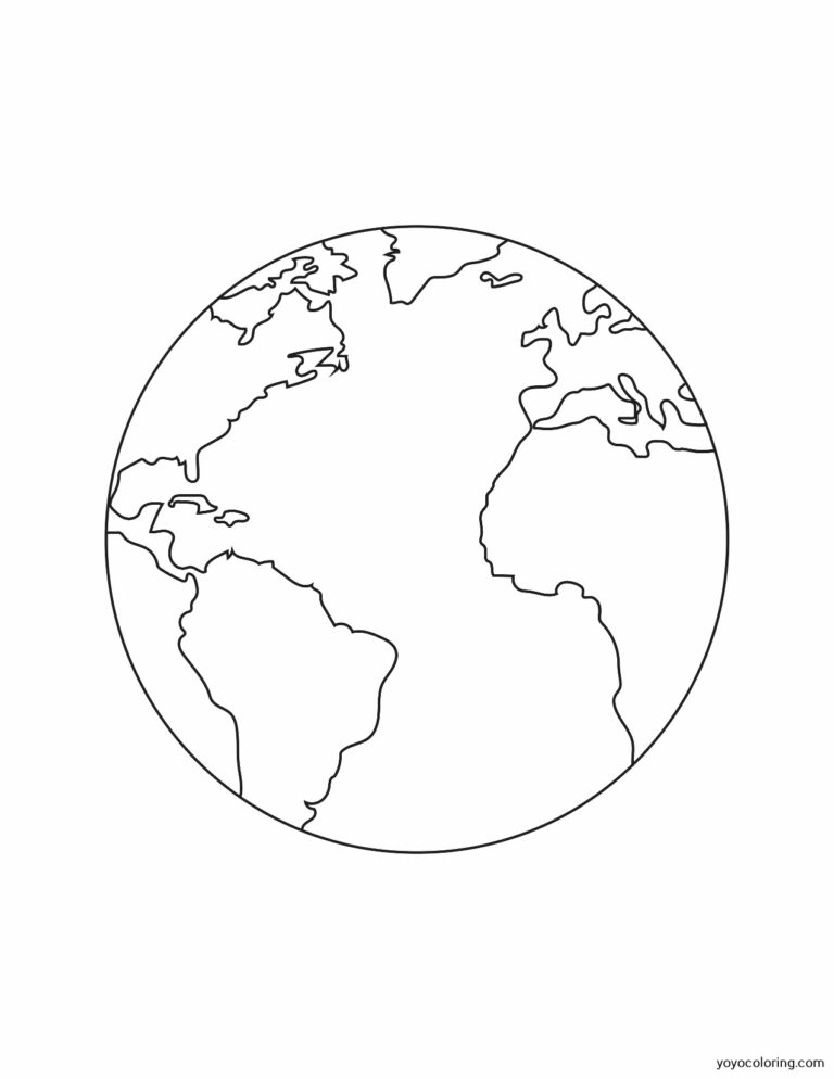 Globe Coloring Pages ᗎ Coloring book – Coloring Template