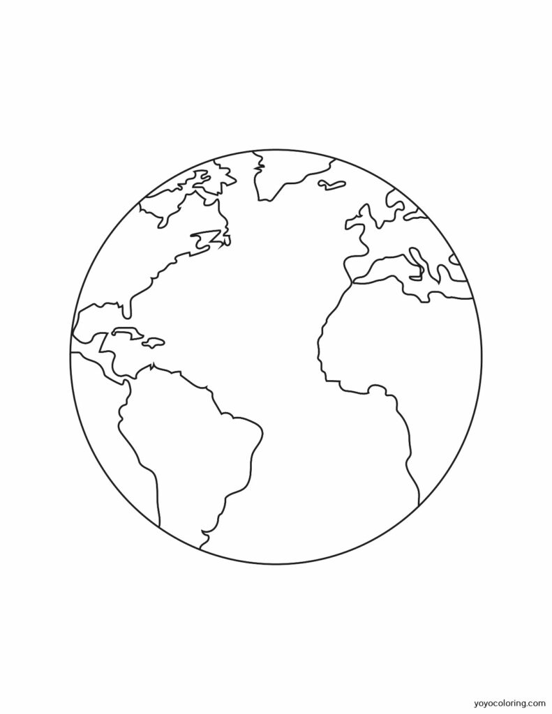 Globe Coloring Pages