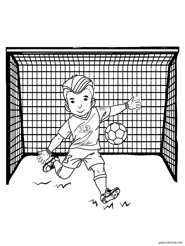 Goalkeeper Coloring Pages ᗎ Coloring book – Coloring Template