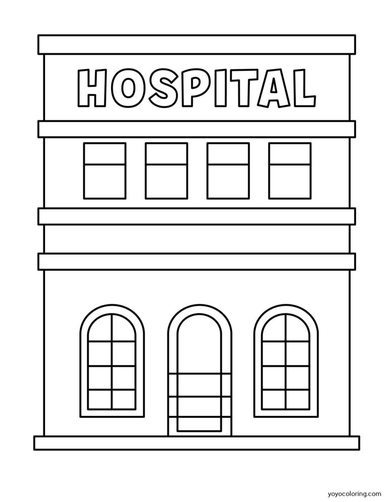 Hospital Coloring Pages ᗎ Coloring book – Coloring Template
