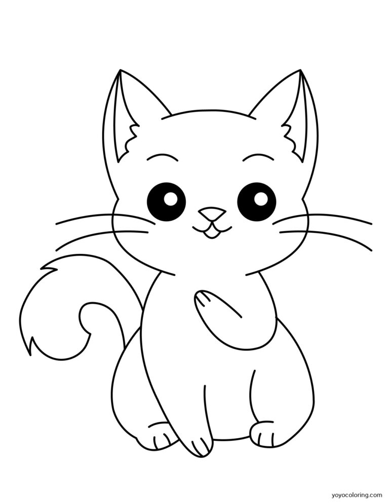 Kitten Coloring Pages ᗎ Coloring book – Coloring Template