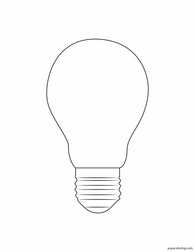 Light bulb Coloring Pages ᗎ Coloring book – Coloring Template