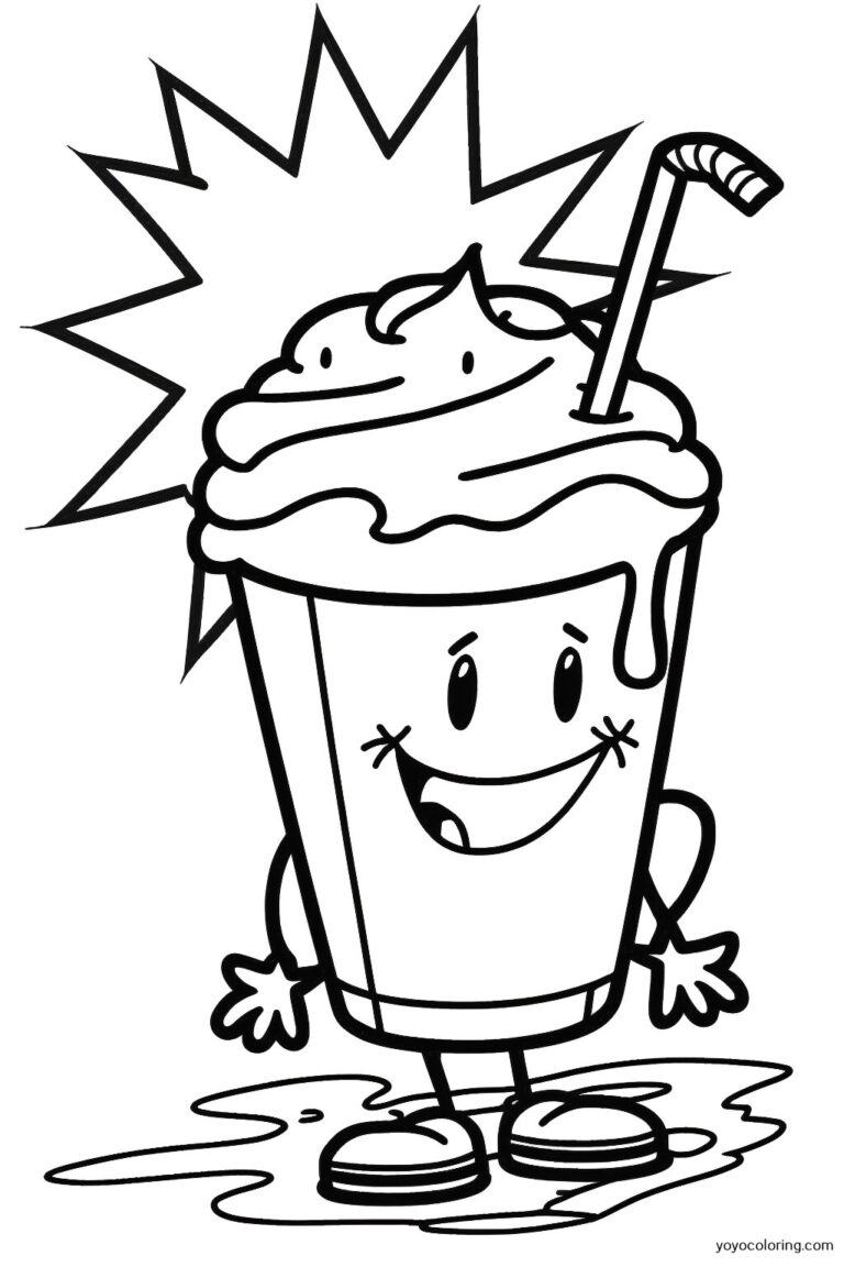 Milkshake Coloring Pages ᗎ Printable Painting Template