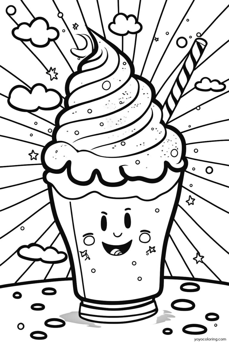 Milkshake Coloring Pages ᗎ Coloring book – Coloring Template