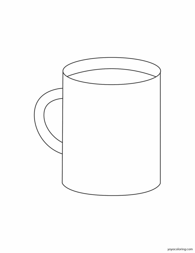 Mug Coloring Pages ᗎ Coloring book – Coloring Template