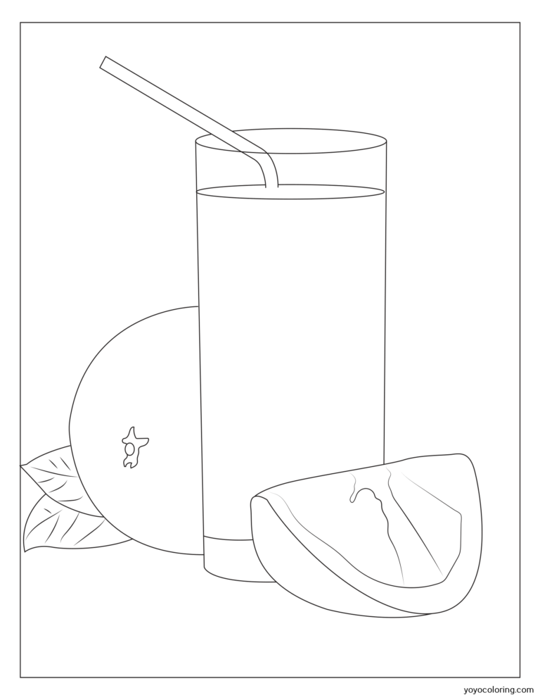 Orange juice Coloring Pages ᗎ Coloring book – Coloring Template