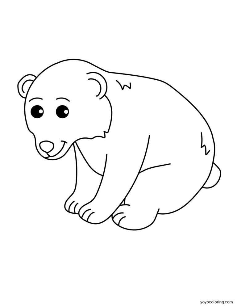 Polar bear Coloring Pages ᗎ Coloring book – Coloring Template