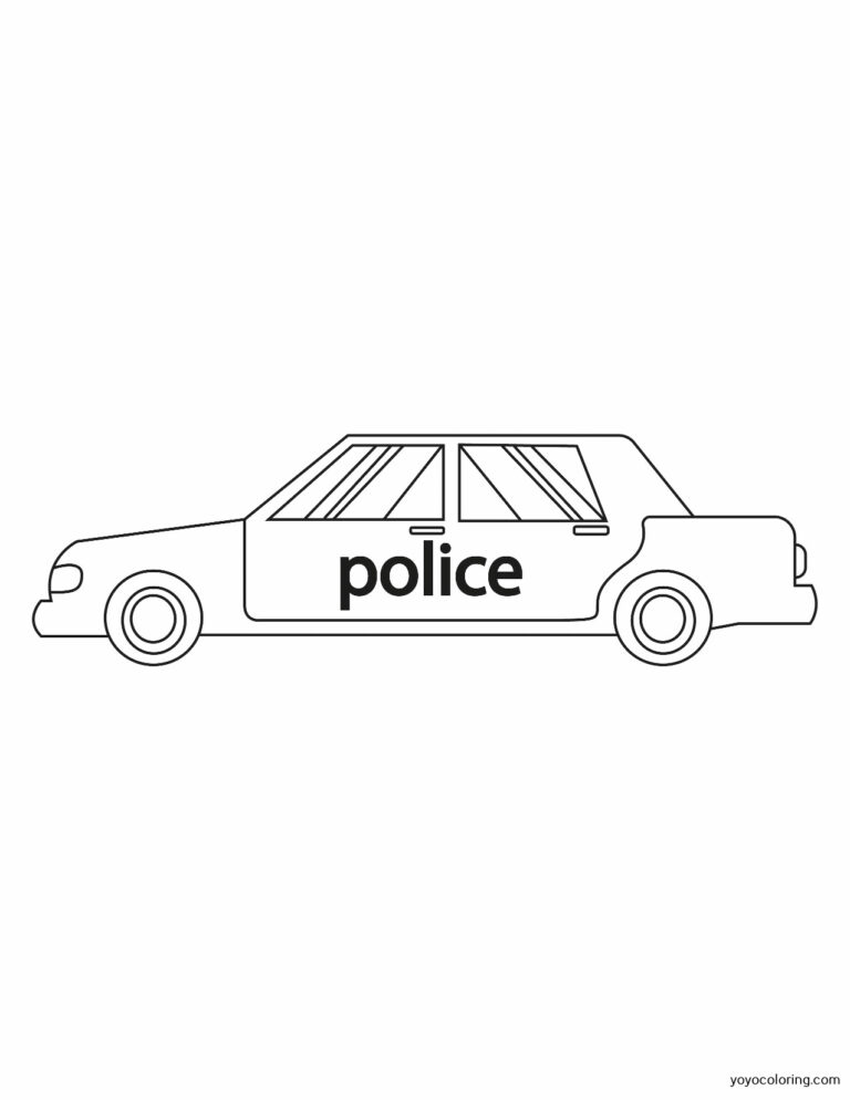 Police car Coloring Pages ᗎ Coloring book – Coloring Template