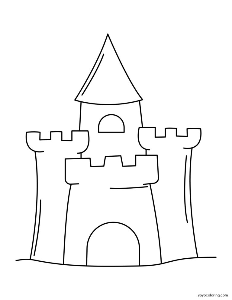 Sandcastle Coloring Pages ᗎ Coloring book – Coloring Template