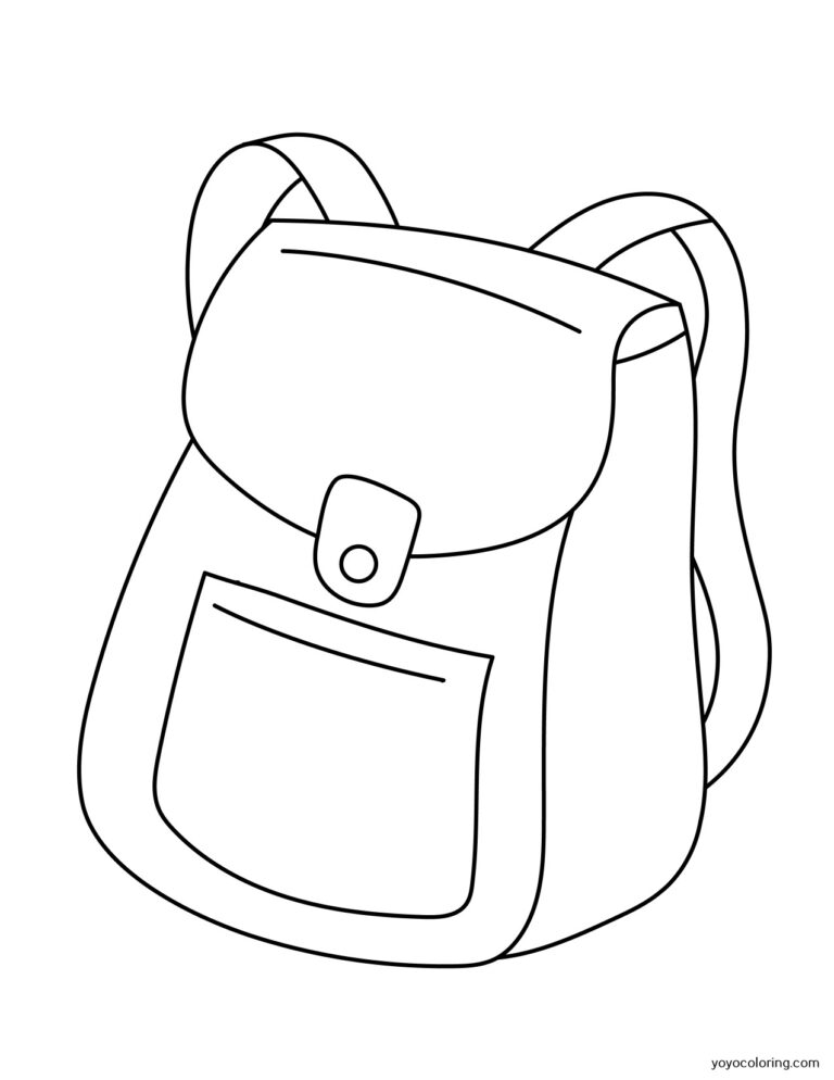 Mochila escolar para colorear ᗎ Libro para colorear – Plantilla para colorear