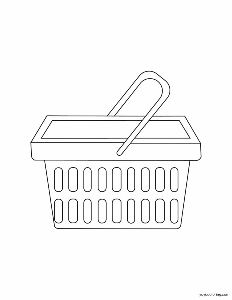 Shopping basket Coloring Pages ᗎ Coloring book – Coloring Template