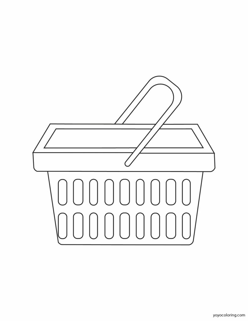 Shopping Basket Coloring Pages