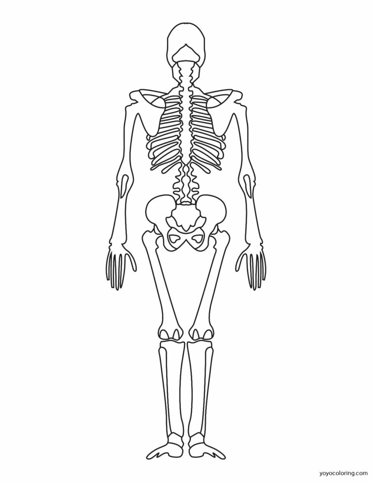 Skeleton Coloring Pages ᗎ Coloring book – Coloring Template