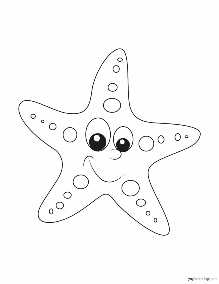 Starfish Coloring Pages ᗎ Coloring book – Coloring Template