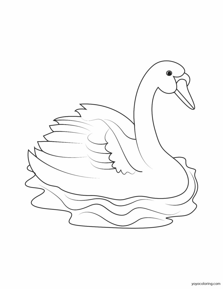Swan Coloring Pages ᗎ Coloring book – Coloring Template