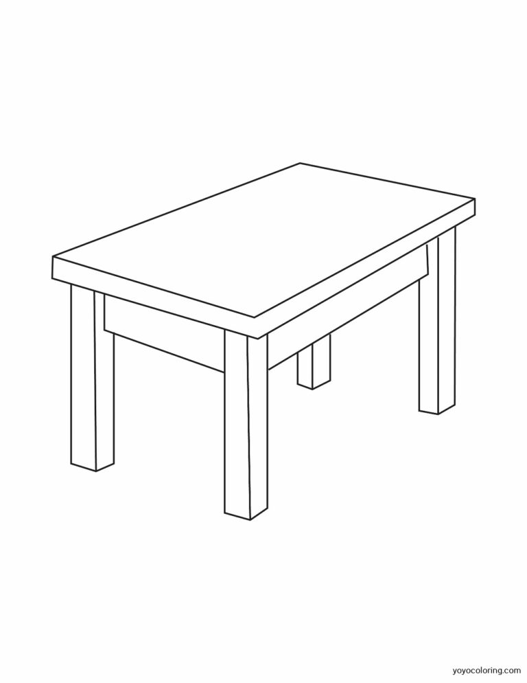 Table Coloring Pages ᗎ Coloring book – Coloring Template