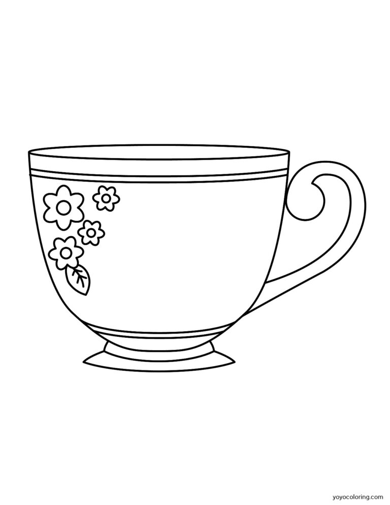 Teacup Coloring Pages ᗎ Coloring book – Coloring Template