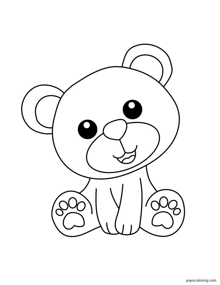 Teddy bear Coloring Pages ᗎ Coloring book – Coloring Template