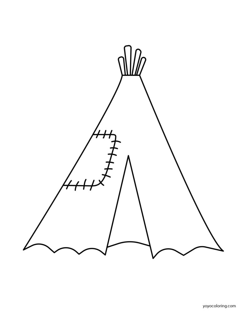 Teepee Coloring Pages ᗎ Coloring book – Coloring Template