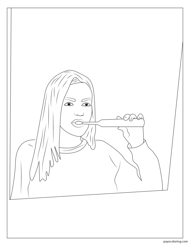 Teeth Brushing Coloring Pages