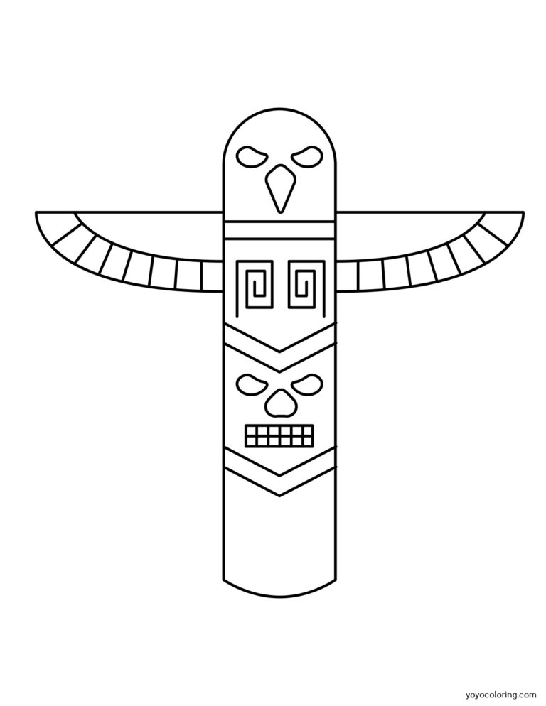 Totem pole Coloring Pages ᗎ Coloring book – Coloring Template