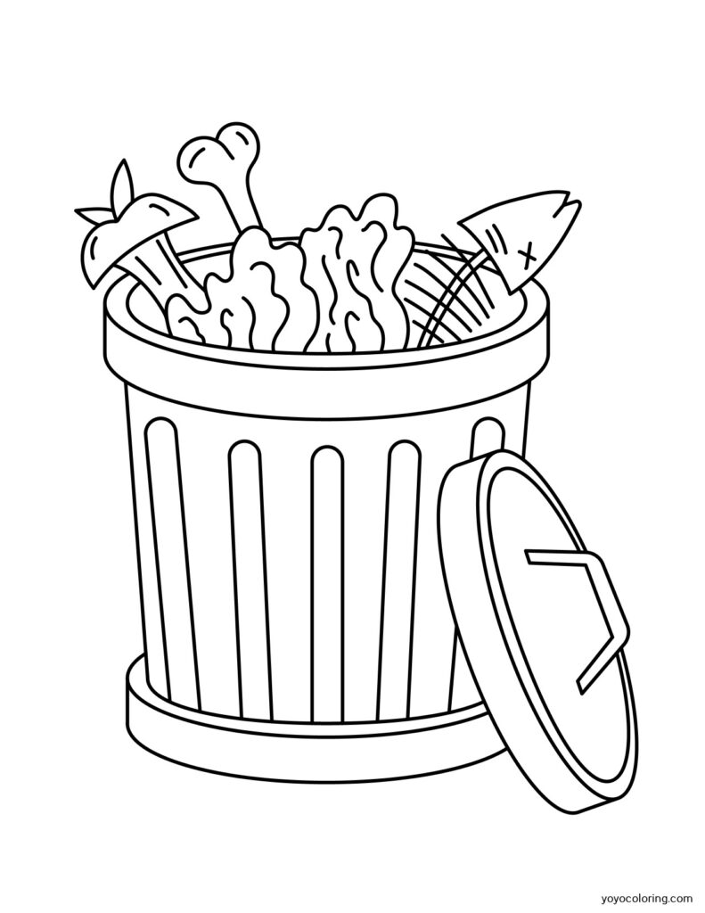 Trash Can Coloring Pages