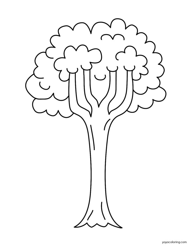 Tree Coloring Pages ᗎ Coloring book – Coloring Template