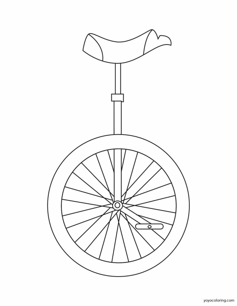 Unicycle Coloring Pages ᗎ Coloring book – Coloring Template