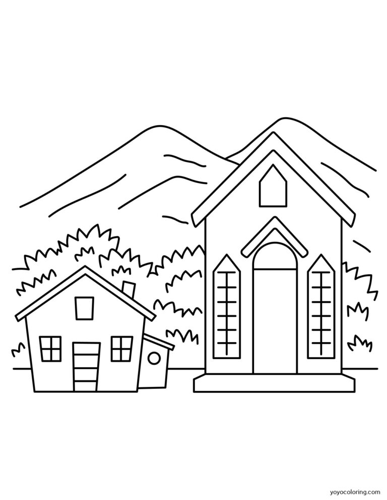 Village Coloring Pages ᗎ Libro para colorear – Plantilla para colorear